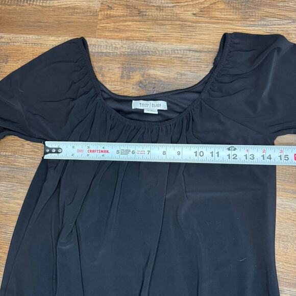 White House Black Market size XS stretchy black knee length dress - Picture 7 of 12